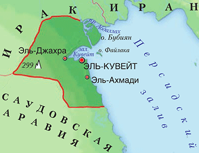 Карта Кувейта